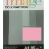 Krāsains papīrs Image Coloraction Coral, A4, 80g/m2, 50 loksnes, sārtā krāsā (Mid Pink) papairs.lv 