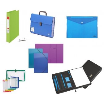 Lever arch folders, folders with rubber bands, with ring mechanism