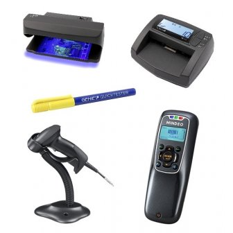 Barcode scanners, data terminals, currency detectors