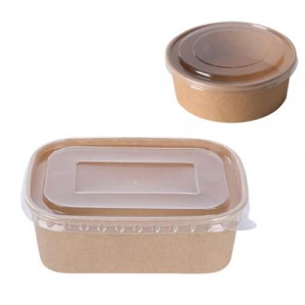 Cardboard bowls with lids
