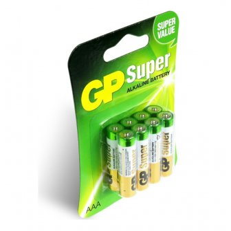 Baterijas GP Super AAA/LR03 Alkaline, 1.5V, 8 gab. papirs.lv 2
