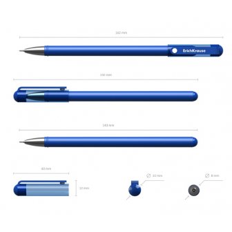Gēla pildspalva ErichKrause G-SOFT, 0.38mm, zila papirs.lv 1
