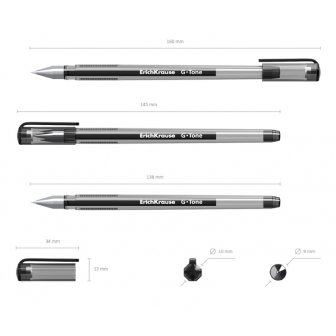 Gēla pildspalva ErichKrause G-TONE, 0.5mm, melna papirs.lv 2