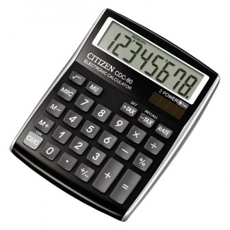 Kalkulators CITIZEN CDC-80BK, 8 zīmes, melns