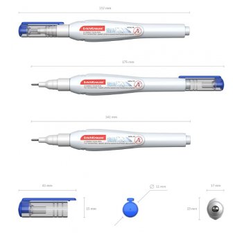 Korektors-pildspalva ErichKrause ARCTIC WHITE, ar vārstu, 10ml