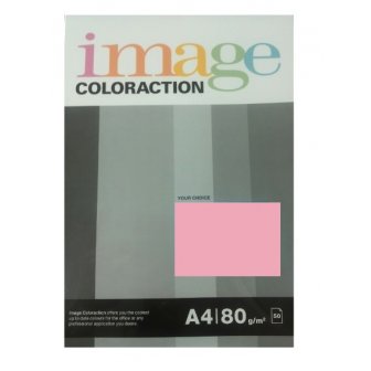 Krāsains papīrs Image Coloraction Coral, A4, 80g/m2, 50 loksnes, sārtā krāsā (Mid Pink) papairs.lv 
