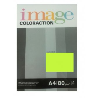 Krāsains papīrs Image Coloraction Rio, A4, 80g/m2, 50 loksnes, neona zaļš (Neon Green) papirs.lv 