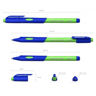 Lodīšu pildspalva ErichKrause ErgoLine Kids, 0.7mm, zila, asorti korpuss papirs.lv 2