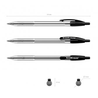 Lodīšu pildspalva ErichKrause R-301 Classic Matic, 1mm, automatiskā, melna  papirs.lv 2