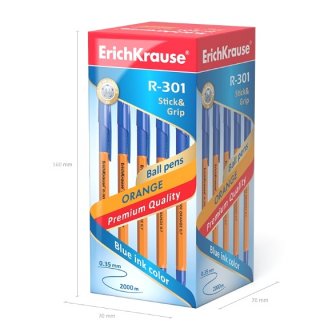 Lodīšu pildspalva ErichKrause R-301 Orage Stick&Grip, 0.7mm, zila papirs.lv 3