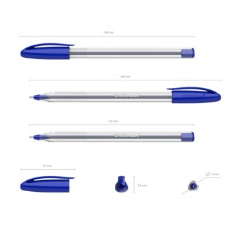 Lodīšu pildspalva ErichKrause U-108 Classic Stick, 1.0mm, zila papirs.lv 2