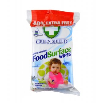 Mitrās salvetes ēdienu virsmām Green Shield Food Surface, 70 gab. papirs.lv 