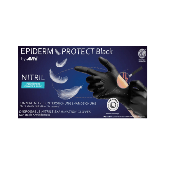 Nitrila cimdi Epiderm Protect, XL izmērs, bez pūdera, melni, 100gab. papirs.lv