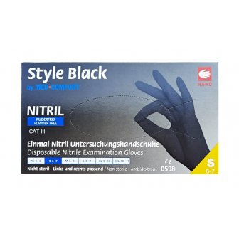 Nitrila cimdi Style Black, S izmērs, bez pūdera, melni, 100gab. papirs.lv 