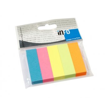 Papīra indeksi-marķētāji INFO, 15x50mm, 5 krāsas, 5x100 lpp. papirs.lv