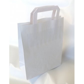 Papīra maisiņš ar rokturiem, 220x100x280mm, 80g/m2, 6.2 l, balts papirs.lv 1