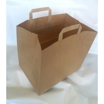 Papīra maisiņš ar rokturiem, 320x220x280mm, 80g/m2, 19.7 l, brūns papirs.lv 1