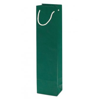 Papīra maisiņš vīna pudelei, 95x65x380mm, zaļš