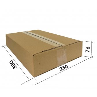 Kartona kaste pakomātiem, 1/2 S izmērs, 380x250x76mm, brūna papirs.lv 