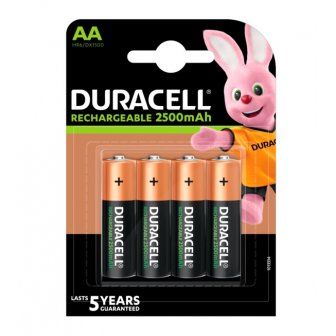 Uzlādējamās baterijas Duracell AA / R6, 2500mAh, Recharge, 4 gab. papirs.lv