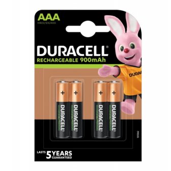 Uzlādējamās baterijas Duracell AAA / R03, 900mAh, Recharge, 4 gab. papirs.lv